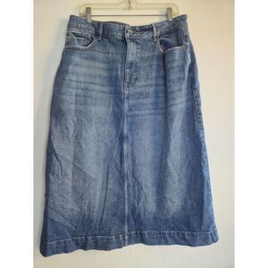 Warp + Weft "Lin" "Milan Linate" Blue Cotton Straight Denim Skirt size 14W